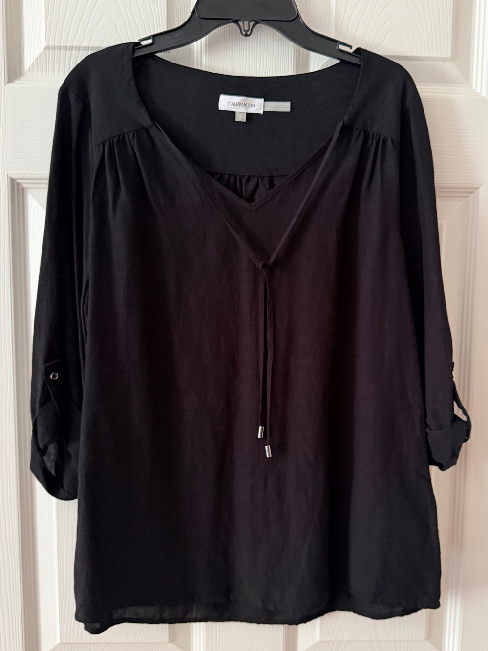Calvin Klein Linen Blend Top NEW